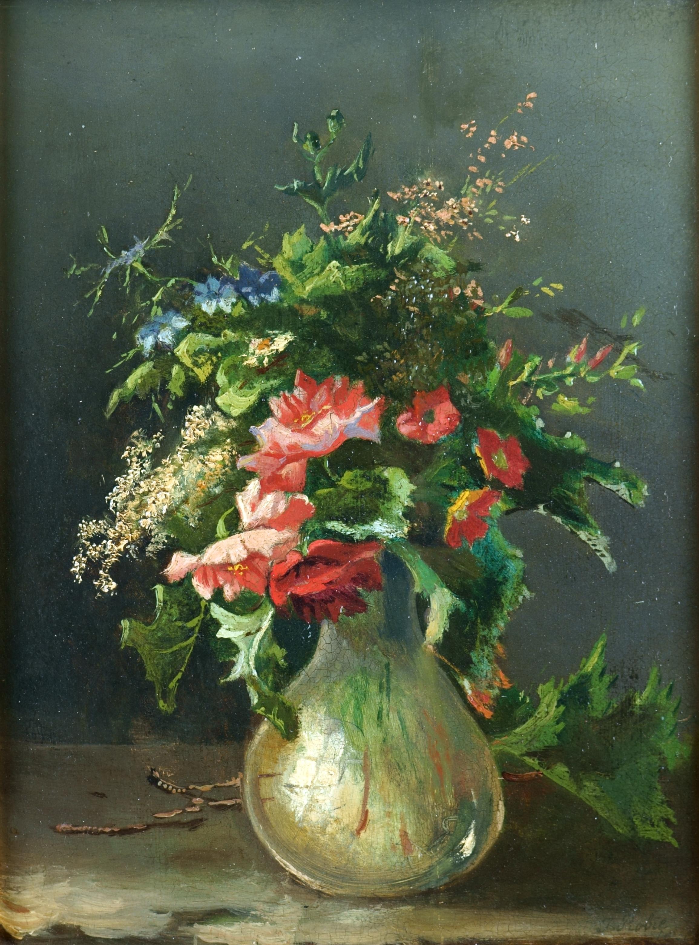 Interior Painting Jean-Baptiste Robie - Nature morte aux fleurs de prairie - La beauté des fleurs de prairie -