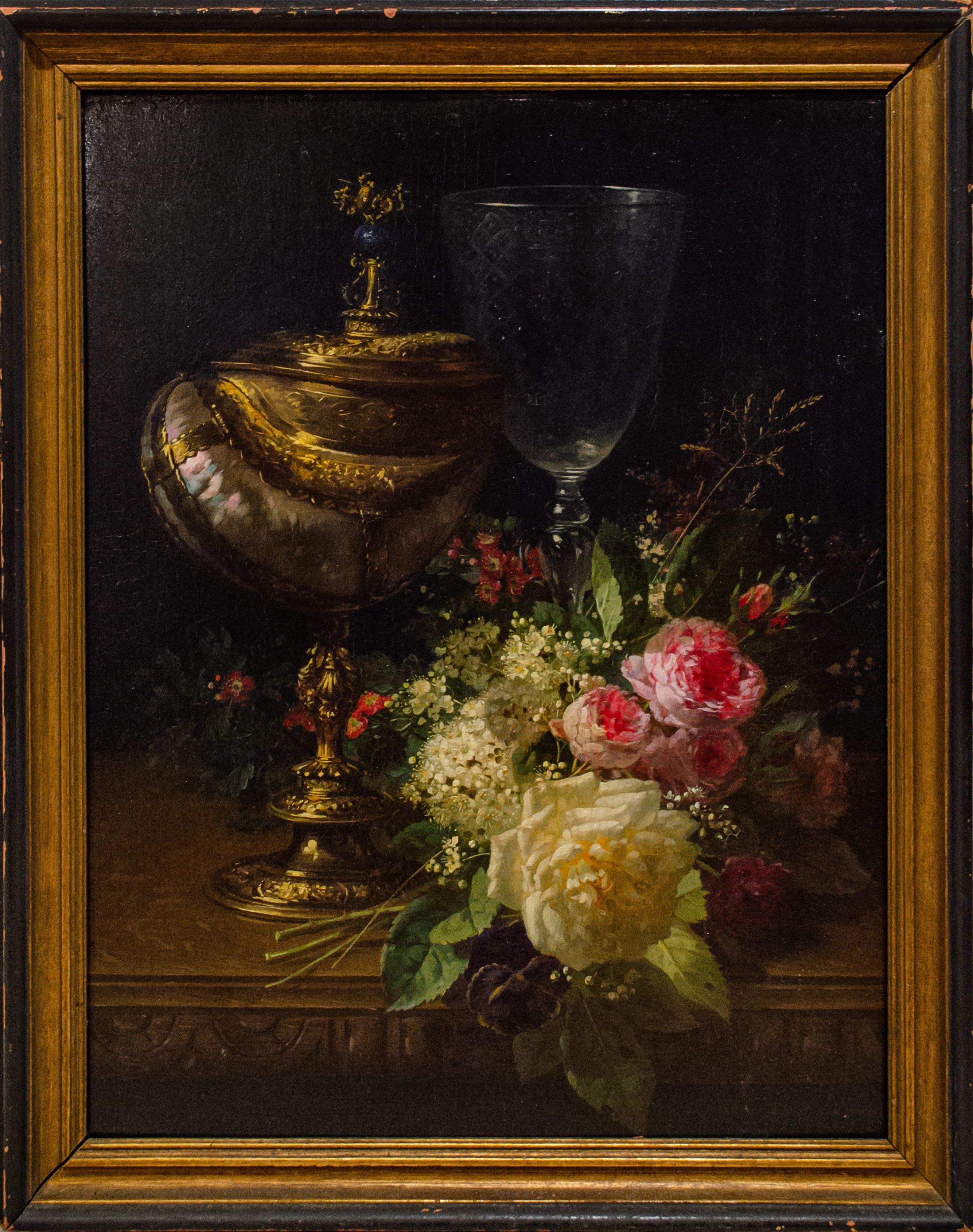 Jean Baptiste Robie - Flemish Still Life by Jean Baptiste Robie, Signed and  Dated 1871 For Sale at 1stDibs