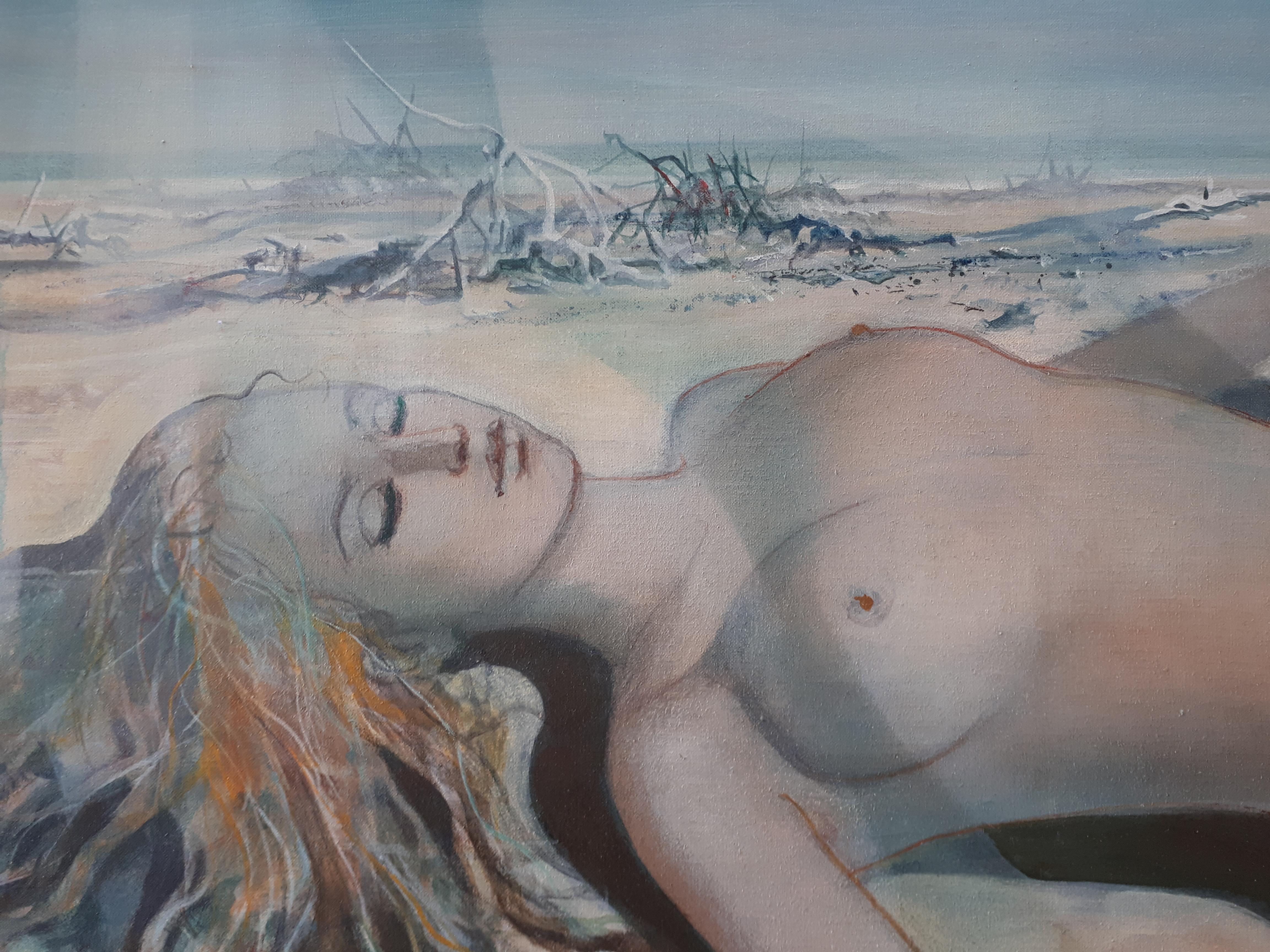 Asleep Young Woman - Handsigned oil on canvas 2