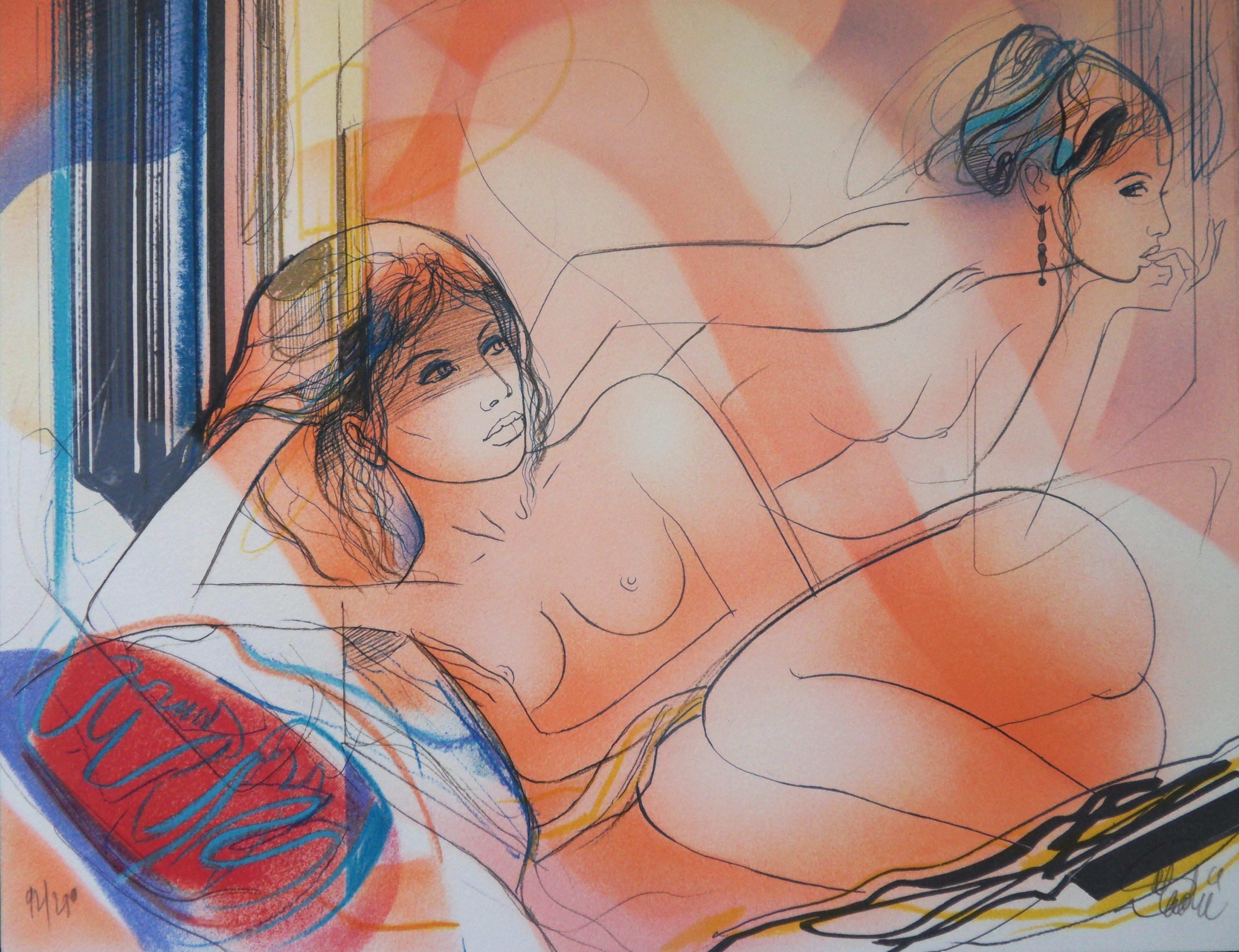 Jean-Baptiste Valadie Nude Print - Lazy Time - Original handsigned lithograph - Ltd 250