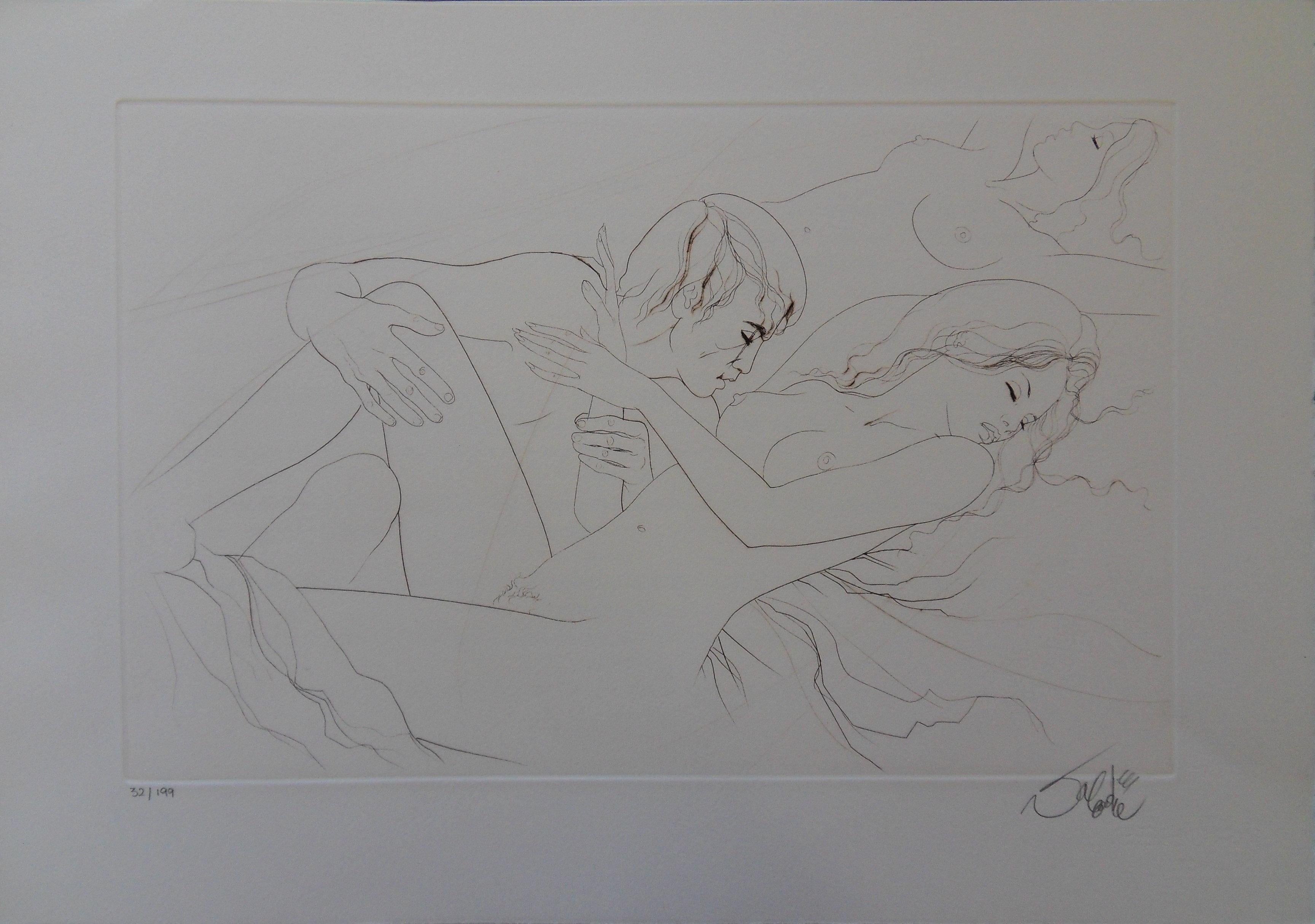 Jean-Baptiste Valadie Nude Print - Love me Slow - Original handsigned etching
