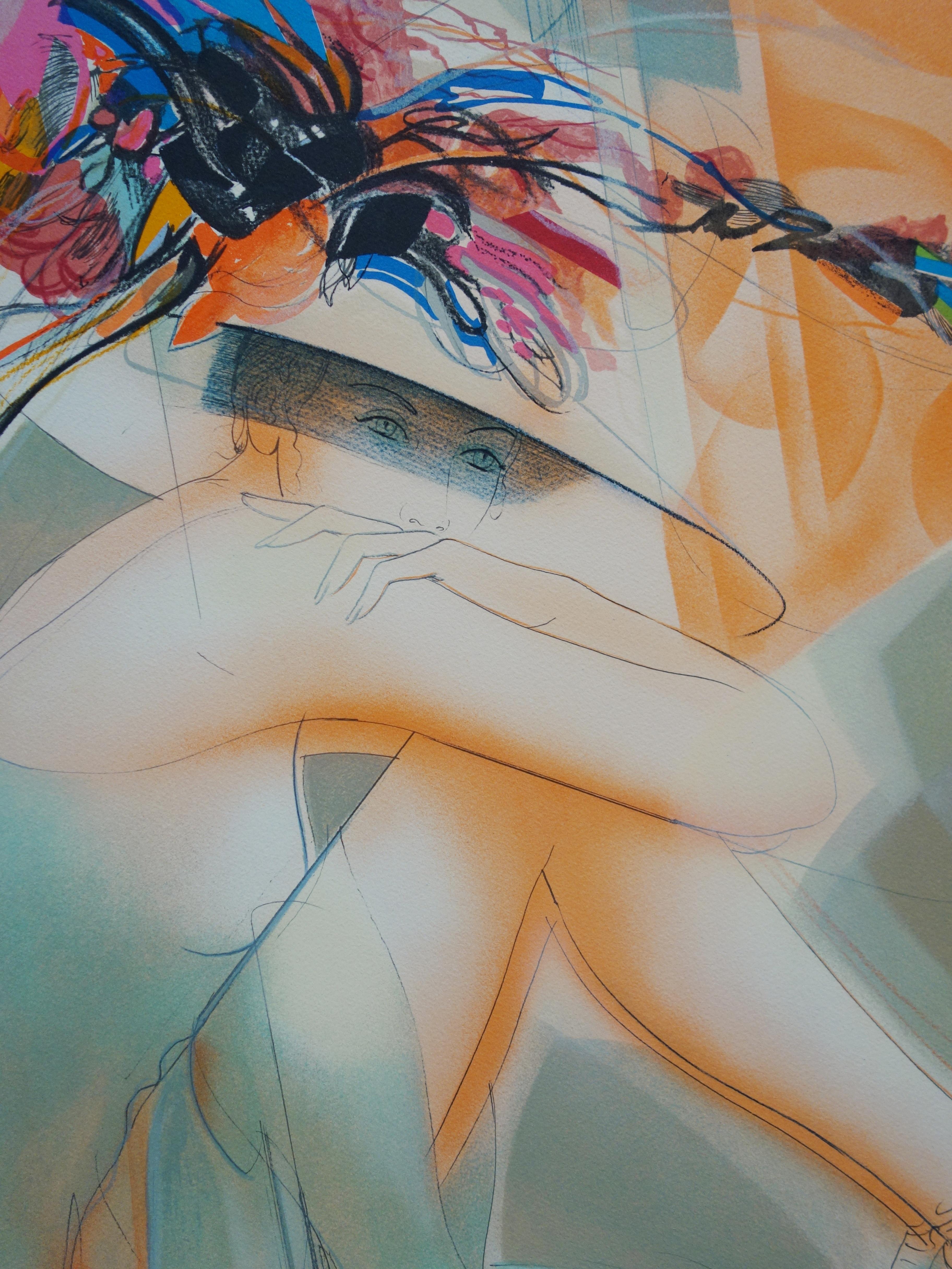 Modern Marilyn - Original handsigned lithograph - Gray Figurative Print by Jean-Baptiste Valadie