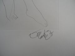 Nude with Doves - Original Etching, Handsigned