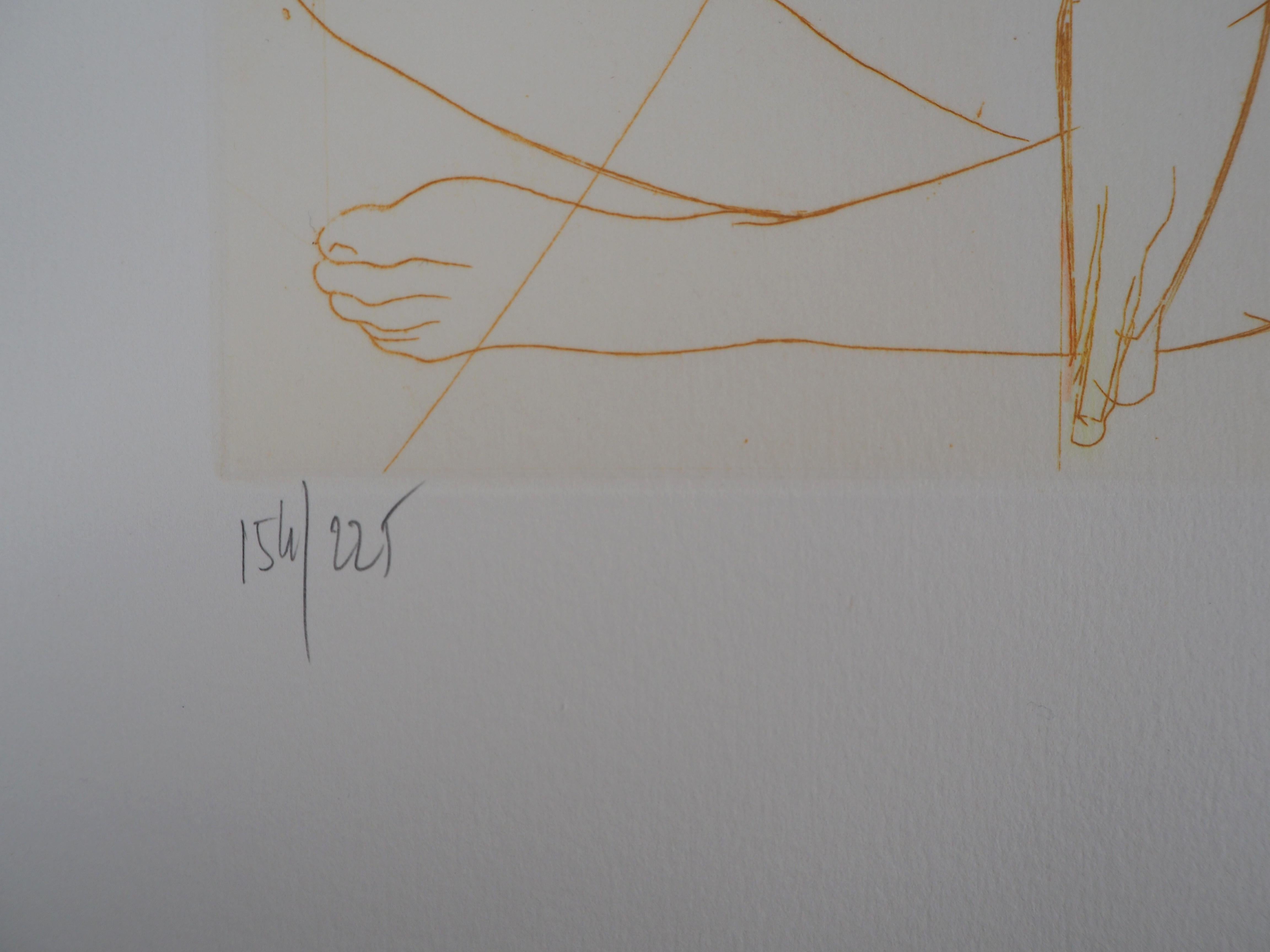 Printemps : Nu avec colombes - Gravure originale, signée de la main de l'artiste en vente 2