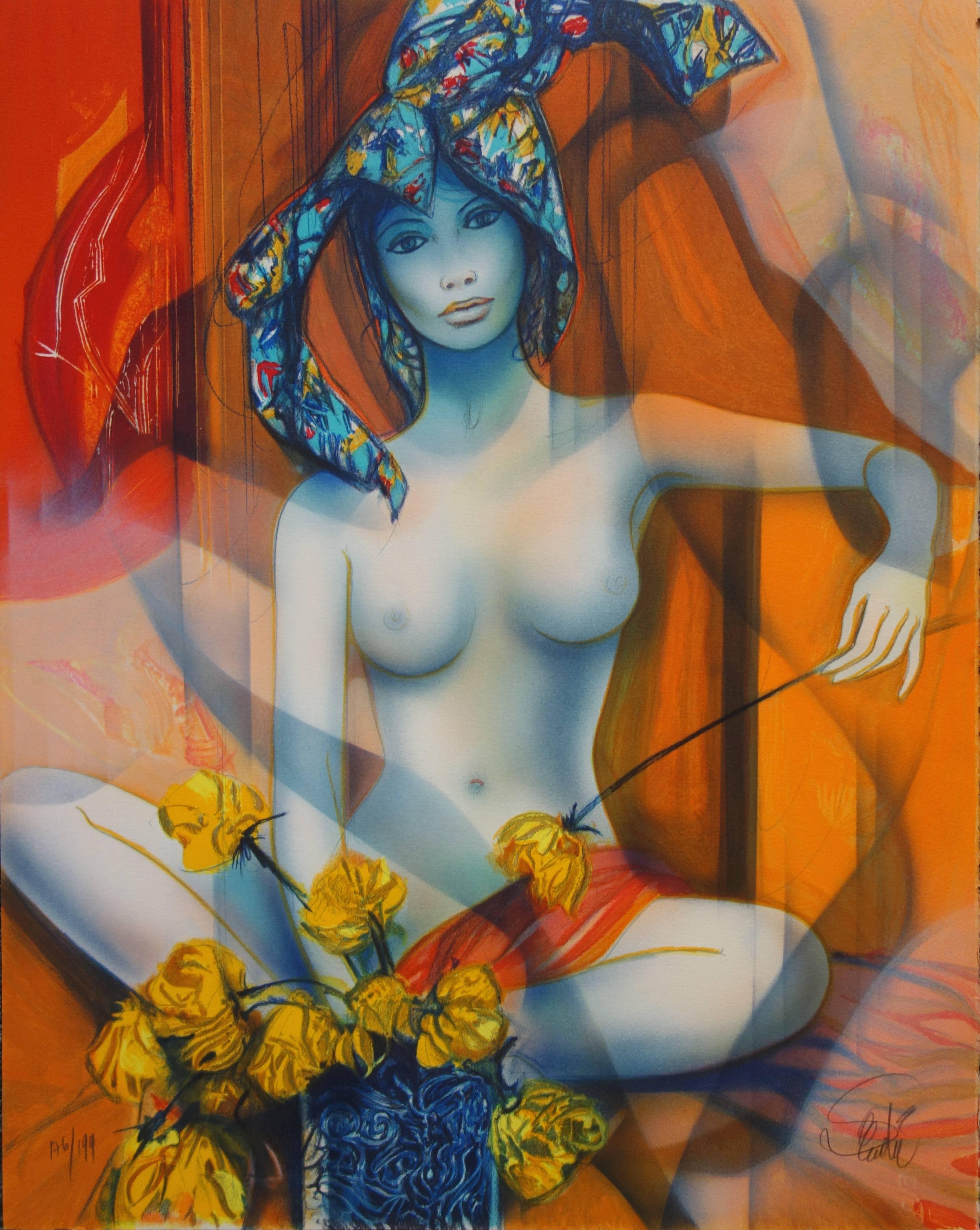 Jean-Baptiste Valadie Nude Print - Treasure : Harlequine - Original handsigned lithograph