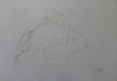 Two Nudes in the Egg Position - Original handsigned etching