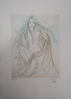 Winter : Nude in the Snow - Original Etching, Handsigned