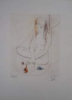 Woman with Shells - Original Etching, Handsigned