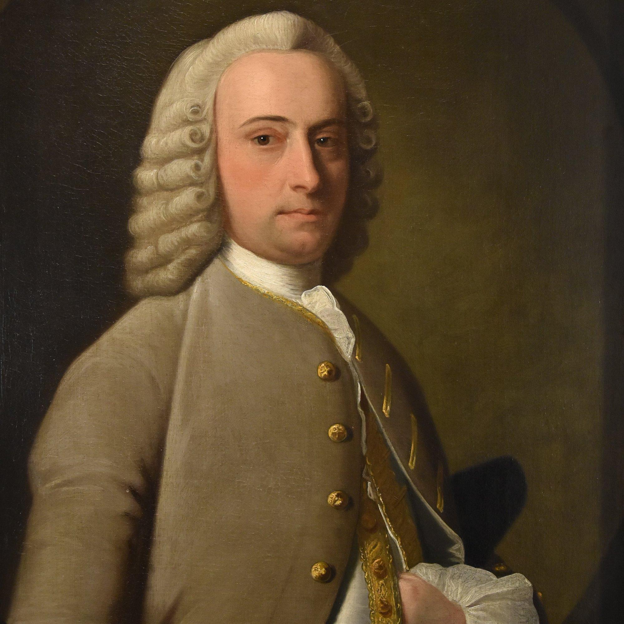 Portrait William Murray Van Loo Peinture 18e siècle Huile sur toile Art ancien - Maîtres anciens Painting par Jean-baptiste Van Loo (1684 - 1745)
