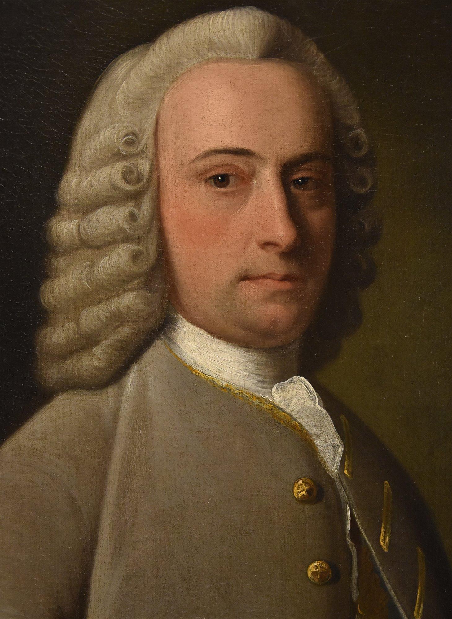 Portrait William Murray Van Loo Peinture 18e siècle Huile sur toile Art ancien en vente 1