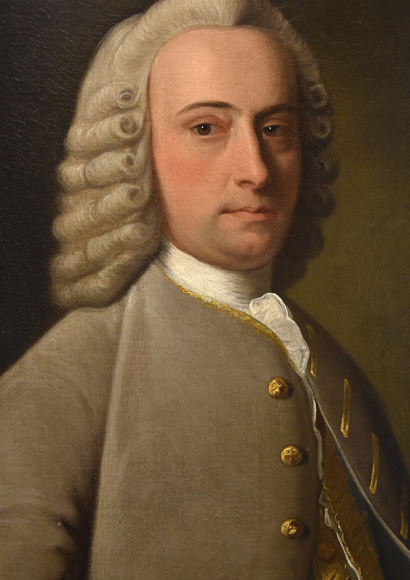Portrait William Murray Van Loo Peinture 18e siècle Huile sur toile Art ancien en vente 5