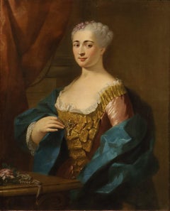 Portrait Noblewoman Van Loo Paint 18th Century Oil on canvas Old master French