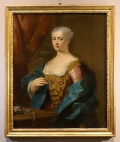 Portrait Noblewoman Van Loo Paint 18th Century Oil on canvas Old master French
