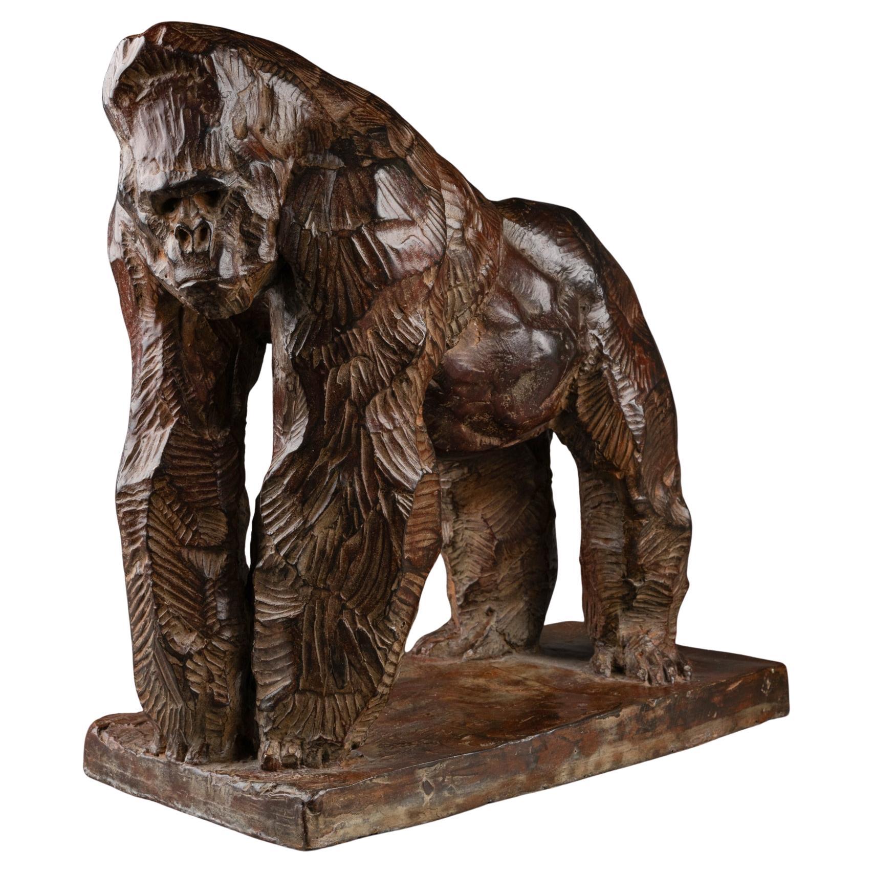 Jean-Baptiste VENDAMME : Silverback "Gorilla III", scultura originale in bronzo X/8