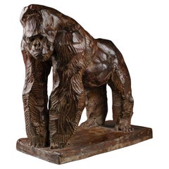 Jean-Baptiste VENDAMME : Argentback « Gorilla III », sculpture originale en bronze X/8