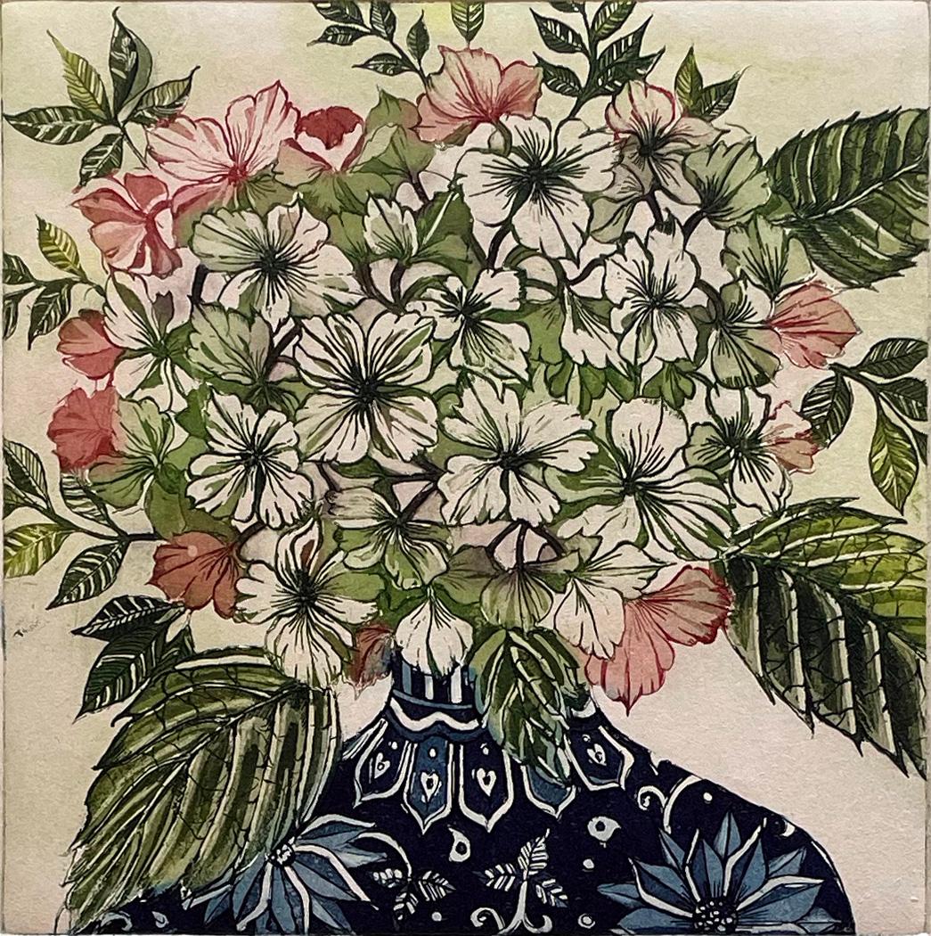 Jean Bardon Still-Life Print - Hydrangea 