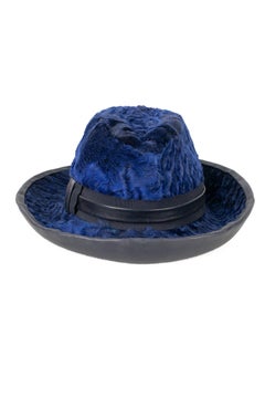 Jean Barthet Schwarzer Lederhut aus Leder