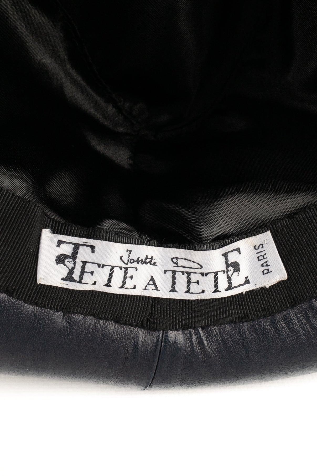 Jean Barthet Black Leather Hat For Sale 3