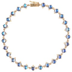 Jean Basse Royal Blue Moonstone Tennis Bracelet