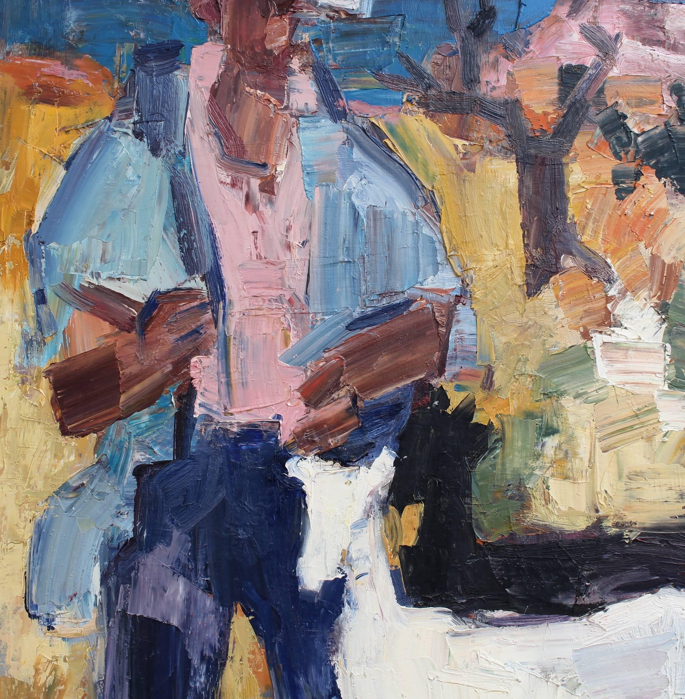 'The Spanish Shepherd' by Jean Baudet, Mid-Century Modern Oil Painting, 1966  3