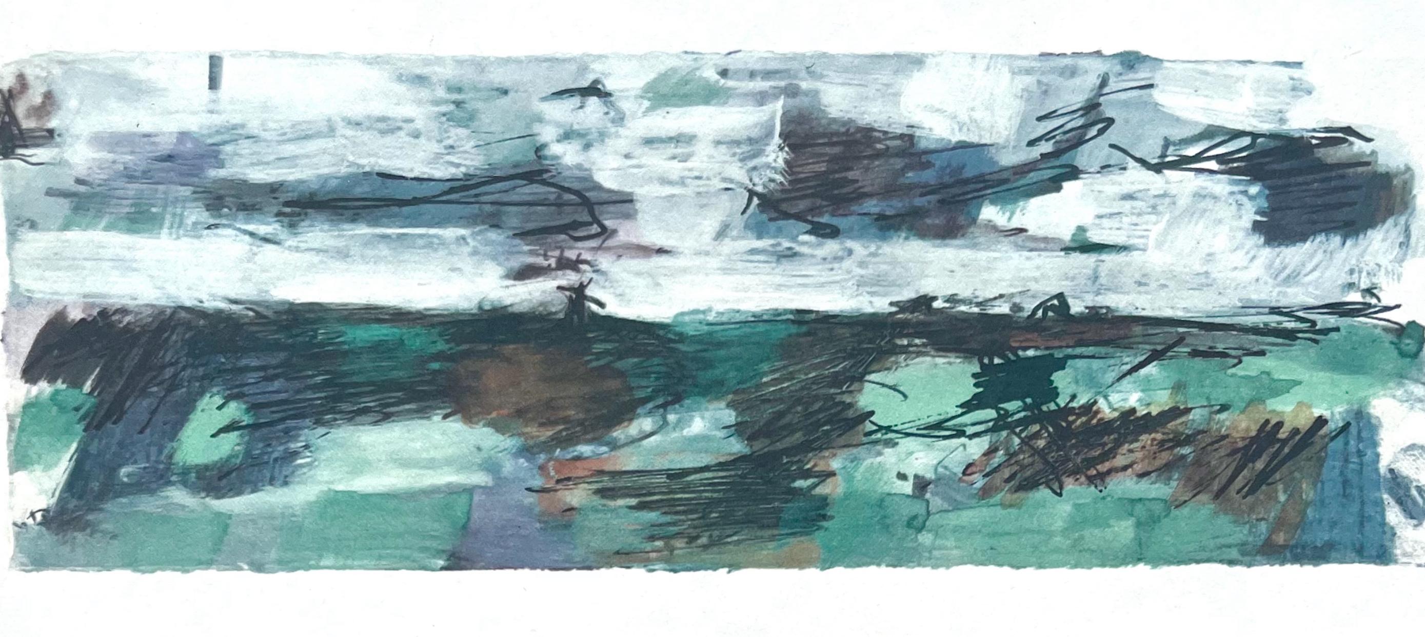 Bazaine, Composition, Derrière le miroir (after) - Print by Jean Bazaine