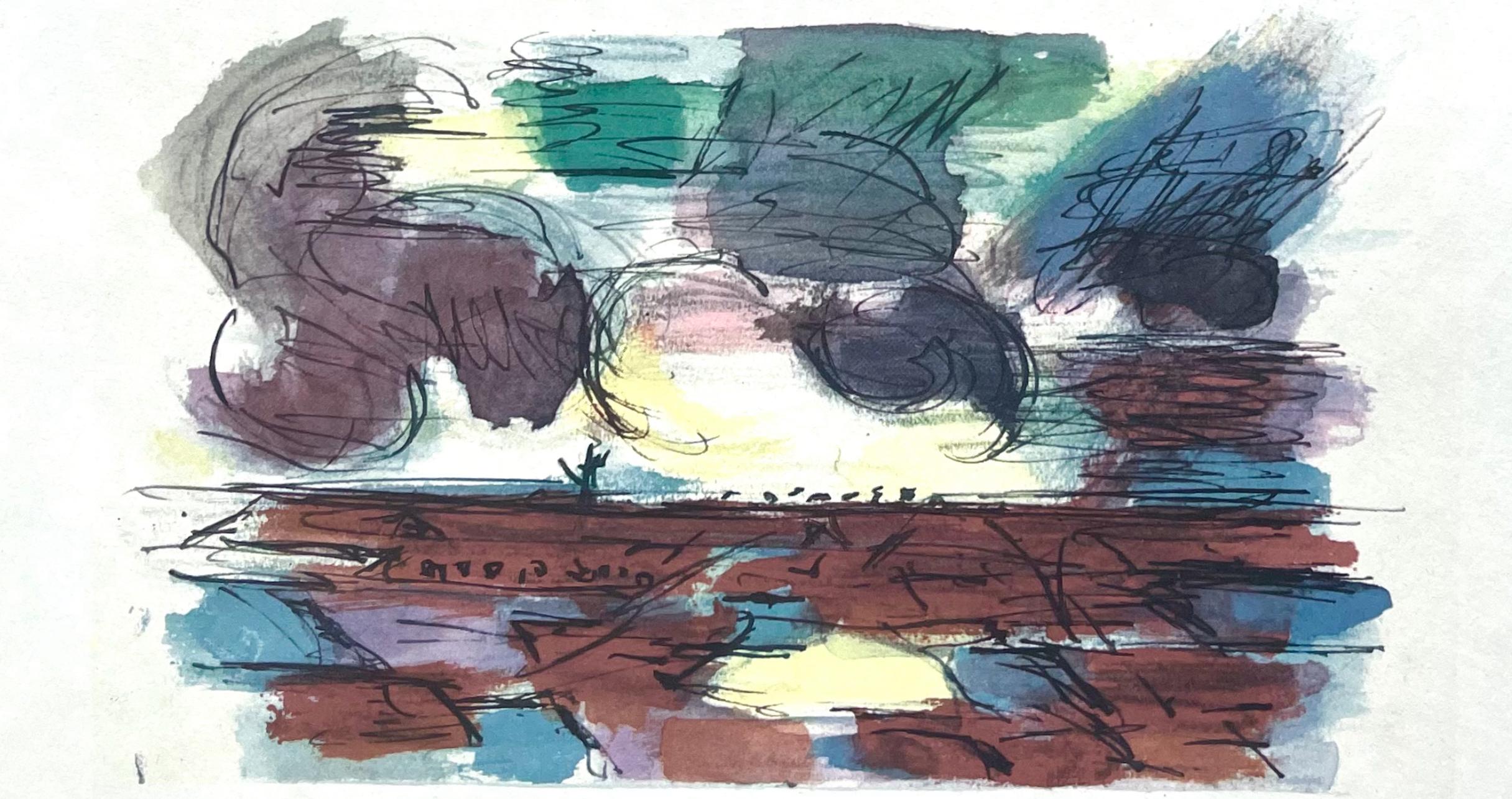 Bazaine, Composition, Derrière le miroir (after) - Modern Print by Jean Bazaine