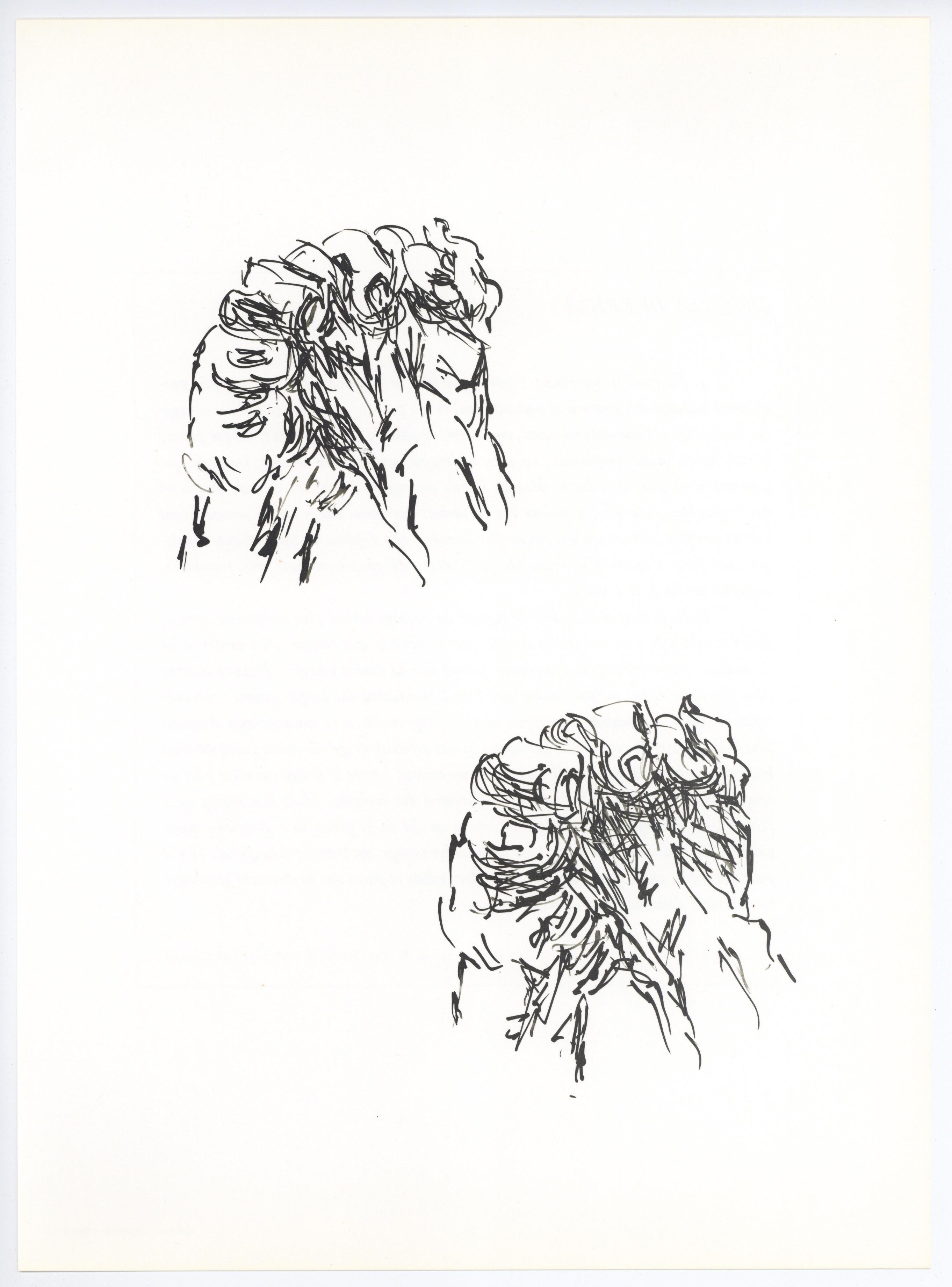 Bazaine, Composition, Derrière le miroir (after) - Gray Abstract Print by Jean Bazaine