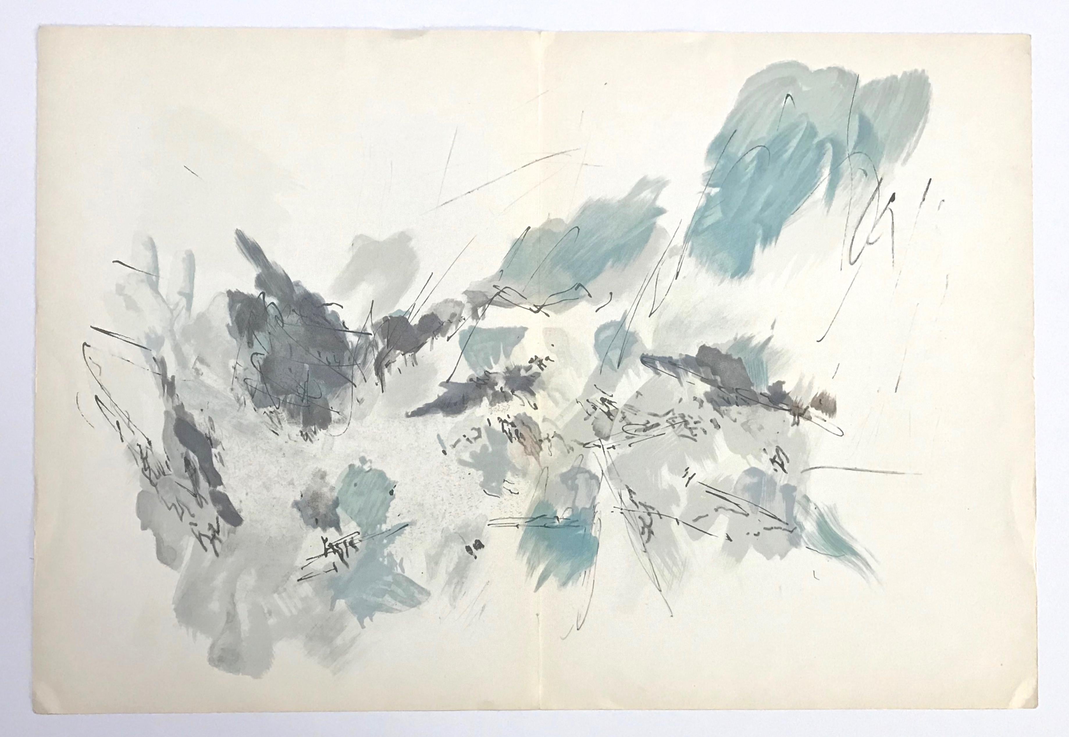 Lithograph on vélin paper. Inscription: Unsigned and unnumbered, as issued. Good condition, with centerfold, as issued. Notes: From Derrière le miroir, N° 119, 1960. Published by Aimé Maeght, Éditeur, Paris; printed by Éditions Pierre à Feu, Galerie