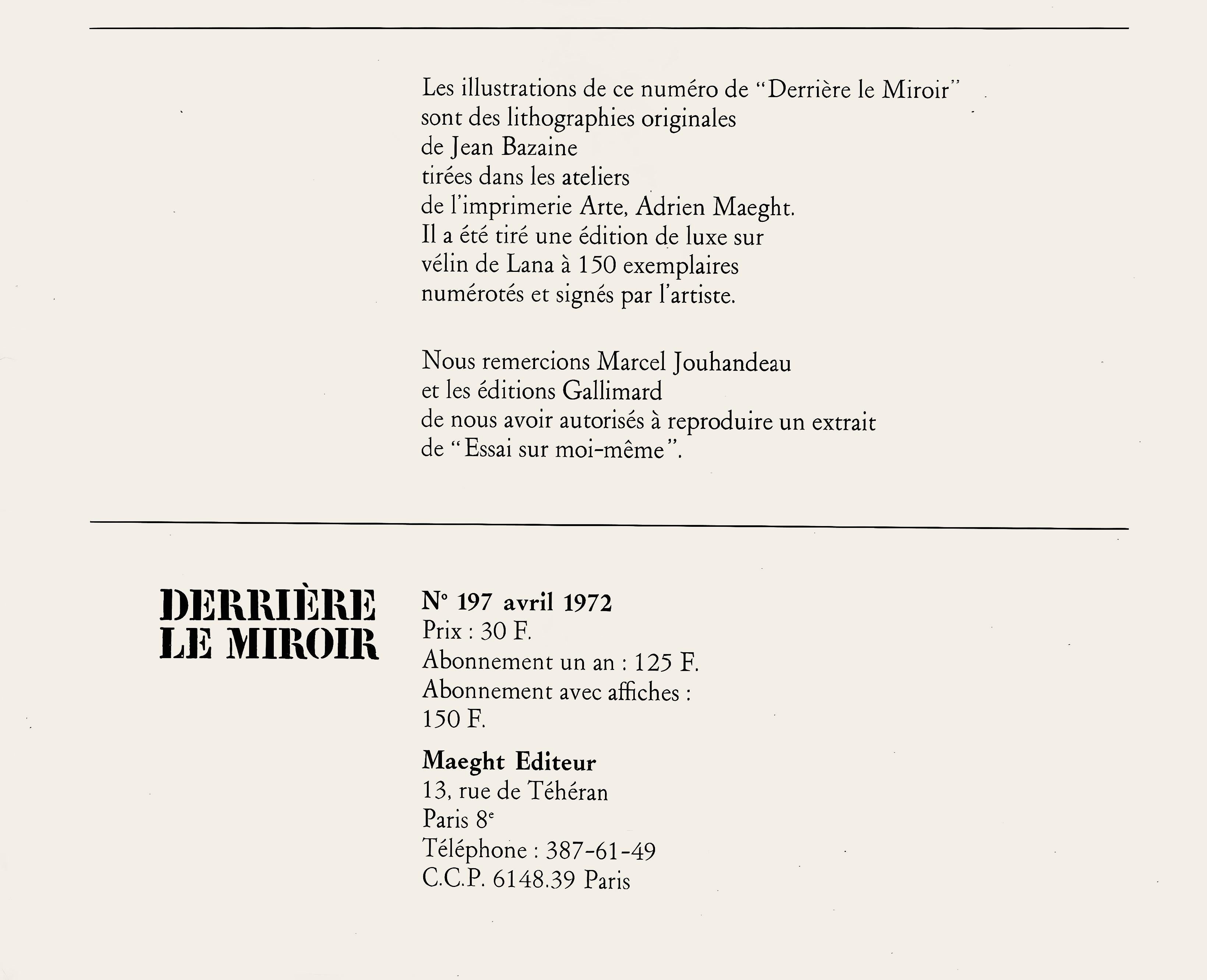 Bazaine, Composition, Derrière le miroir (après) en vente 1