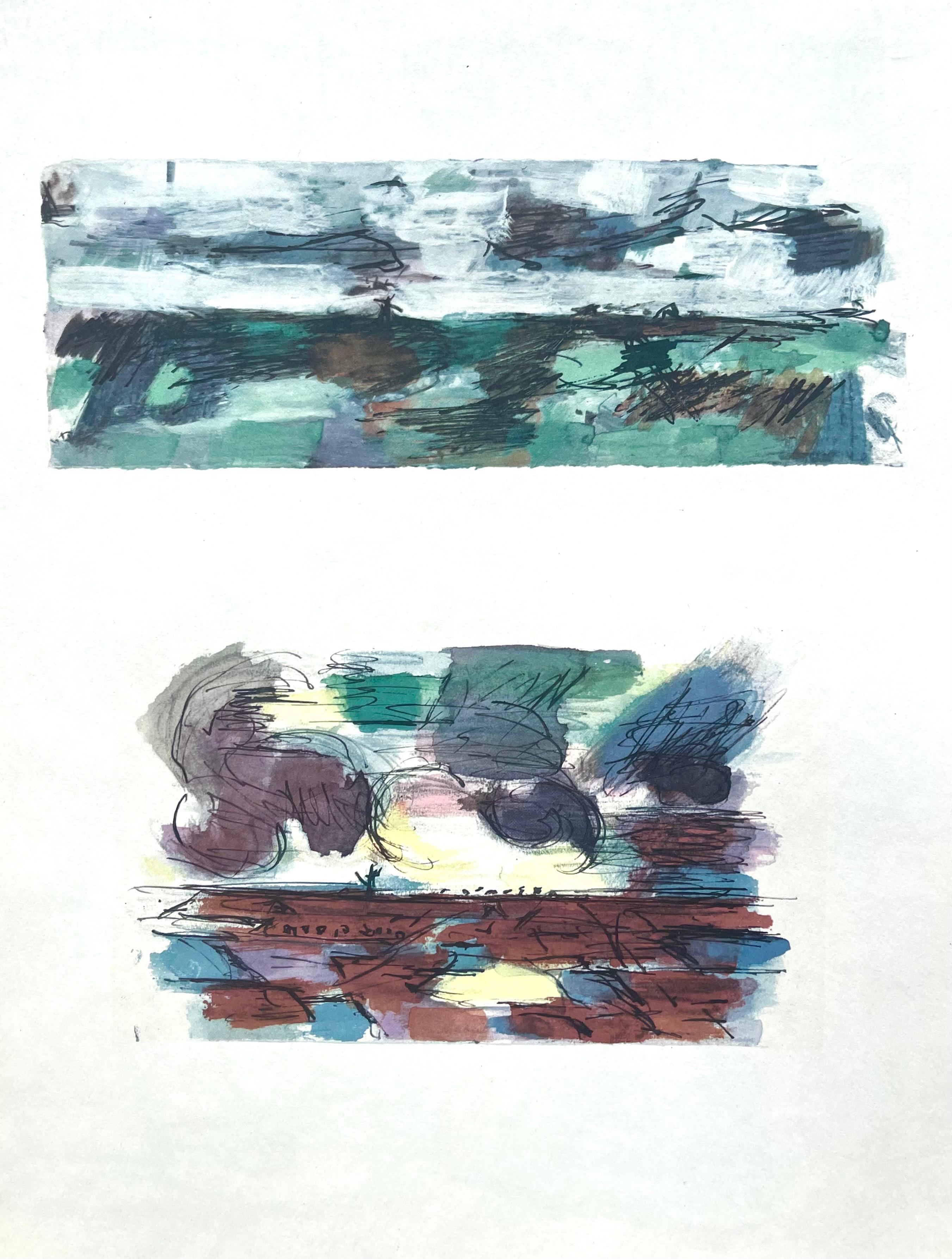 Jean Bazaine Still-Life Print - Bazaine, Composition, Derrière le miroir (after)