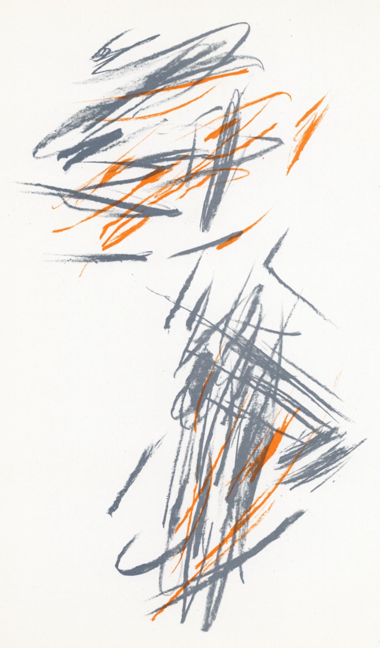 Landscape Print Jean Bazaine - Bazaine, Composition, Derrière le miroir (après)