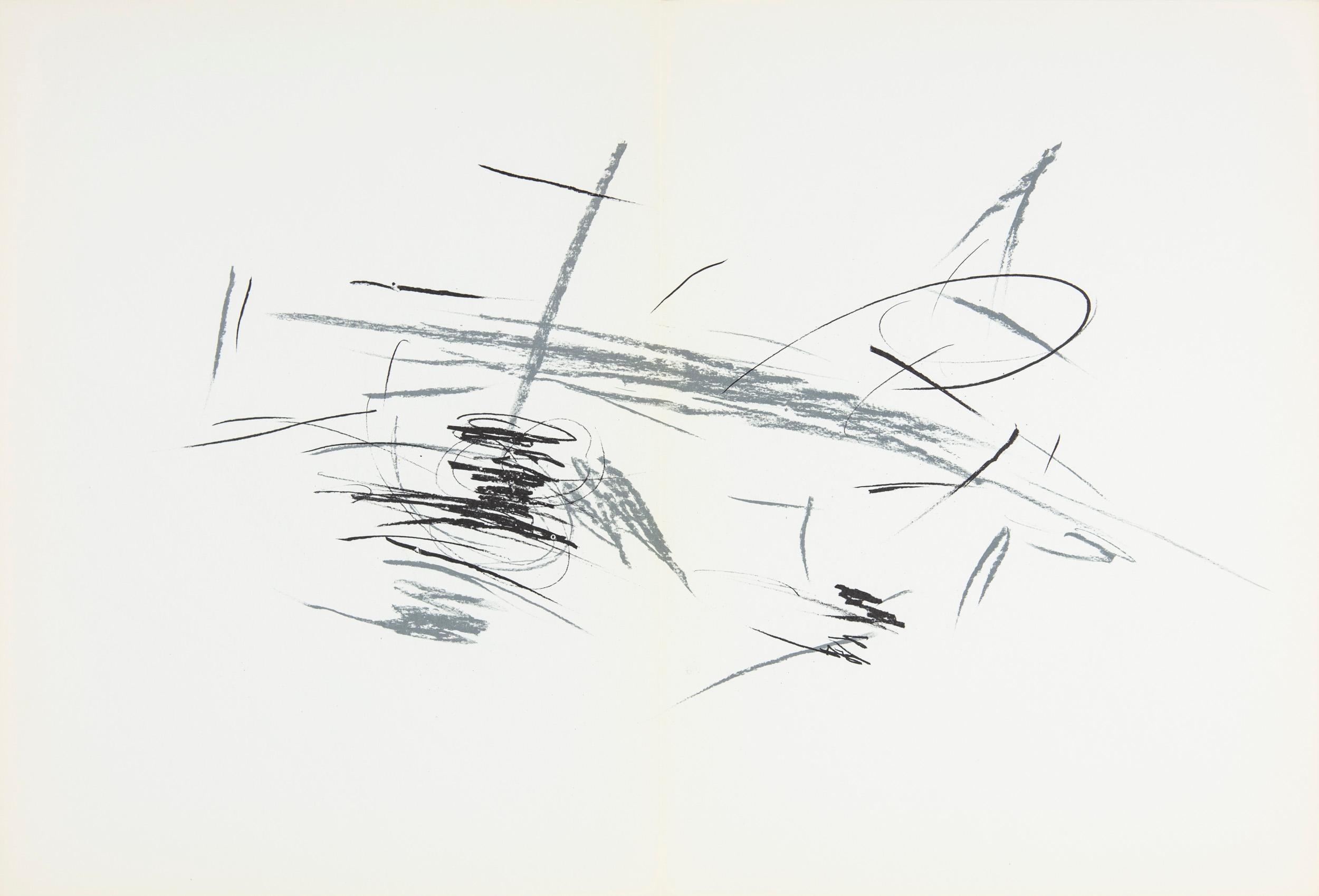 Landscape Print Jean Bazaine - Bazaine, Composition, Derrière le miroir (après)