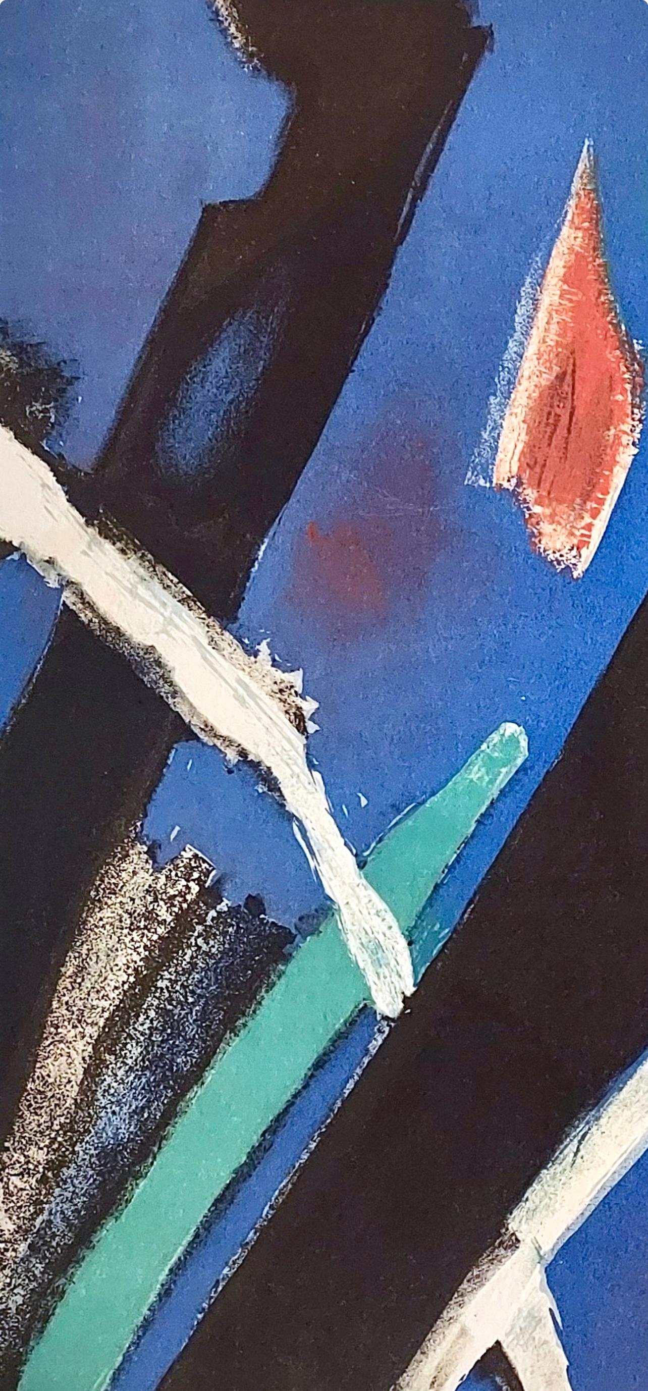 Composición, Derrière le miroir - Landscape Print Púrpura de Jean Bazaine