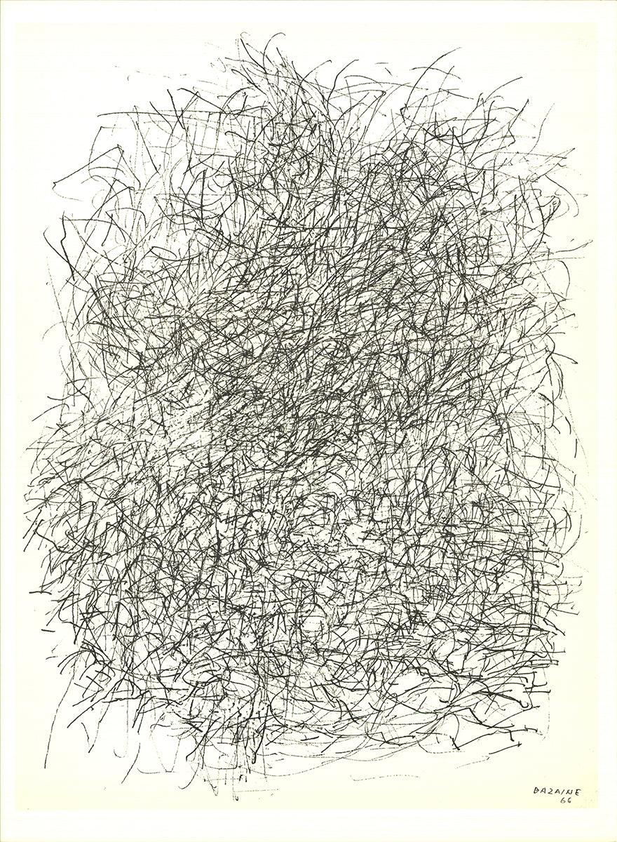 Jean Rene Bazaine 'Composition IV' 1968- Lithograph Vintage