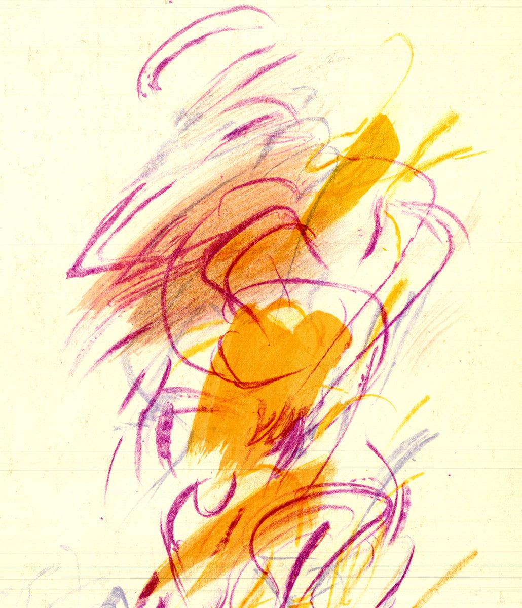 This is a lithograph featured on the back cover of Derrière le Miroir (DLM) No. 170, created by the French artist René Bazaine. The artwork is exclusive to the back cover of this issue, showcasing Bazaine's distinctive abstract style. Known for his