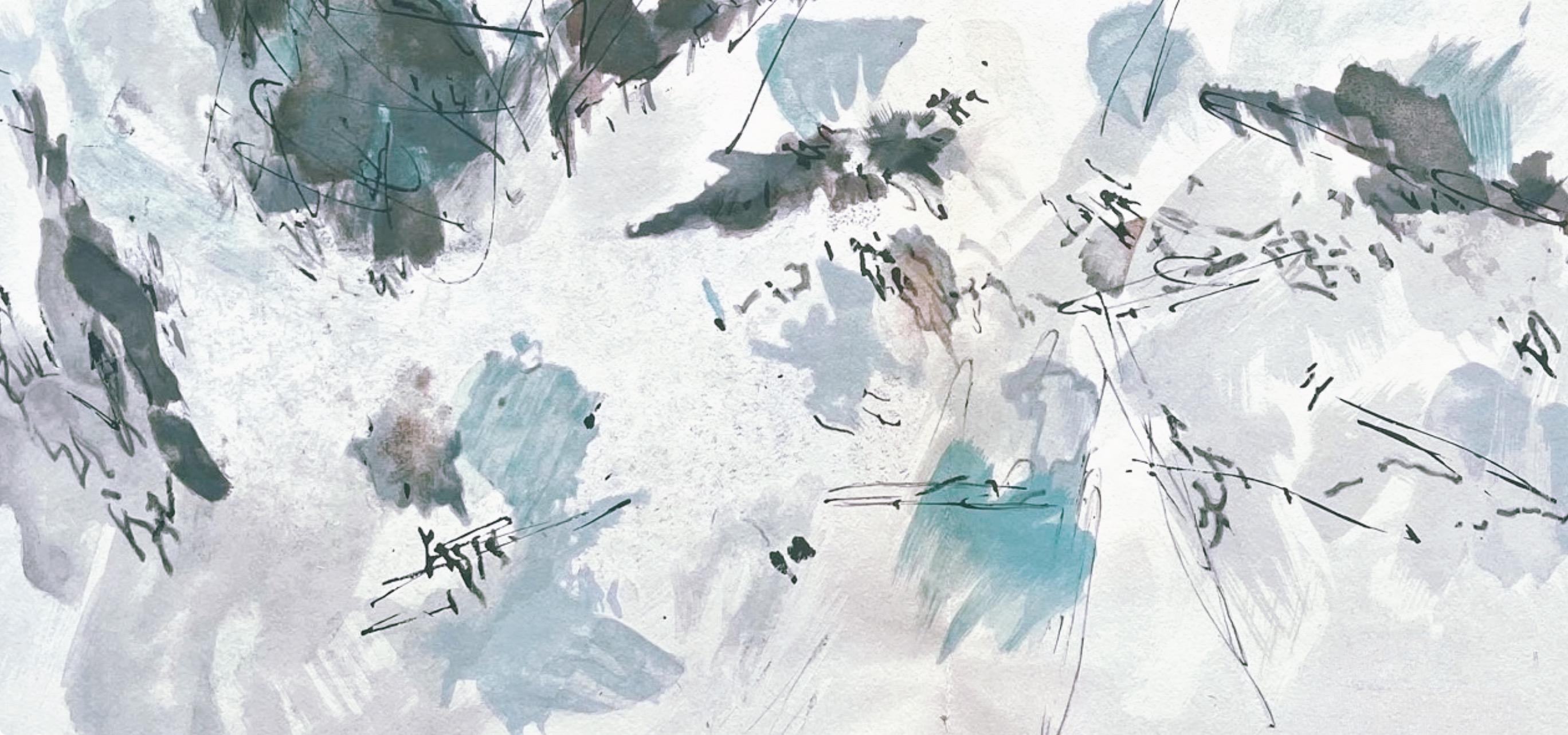 Paysage de Montagne, Derrière le miroir - Moderne Print par Jean Bazaine