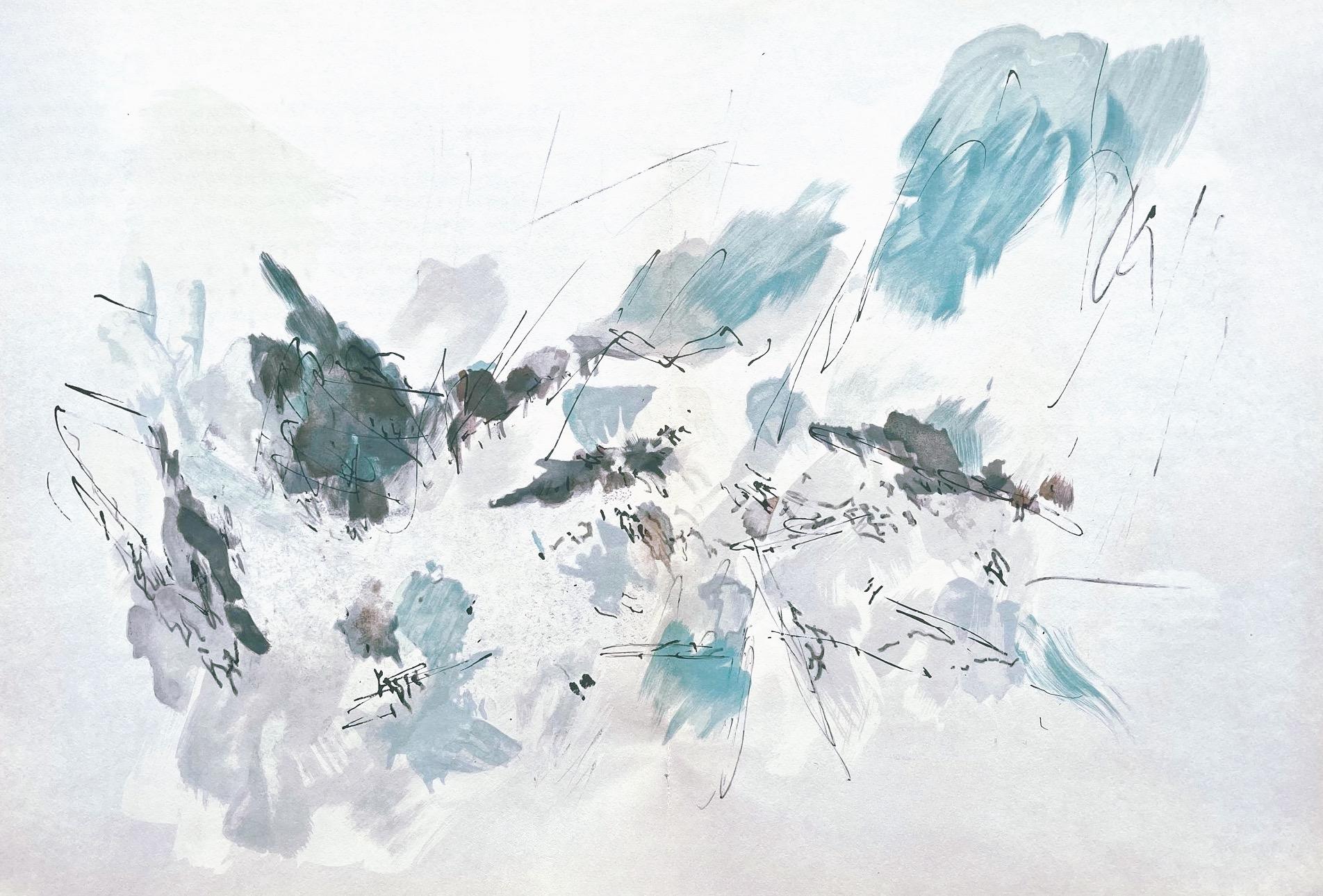 Abstract Print Jean Bazaine - Paysage de Montagne, Derrière le miroir