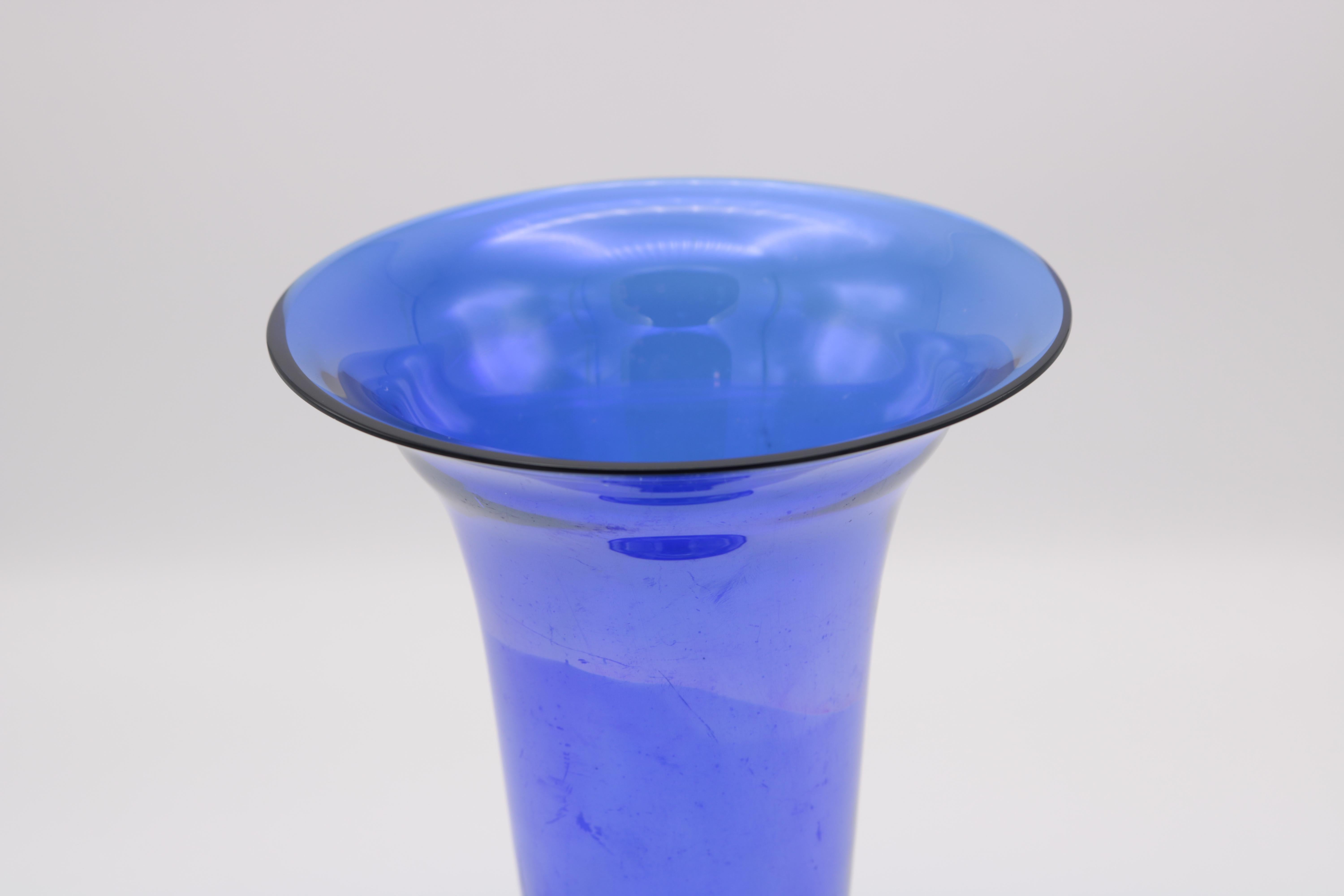 German Jean Belk Iridescent Art Deco Blue Vase For Sale