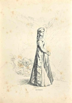 Femme - Lithographie de Jean Benner  - Fin du 19e siècle