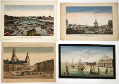 Cuatro vistas ópticas del siglo XVIII de París, etc.; "Vue des Rives de la Seine ....