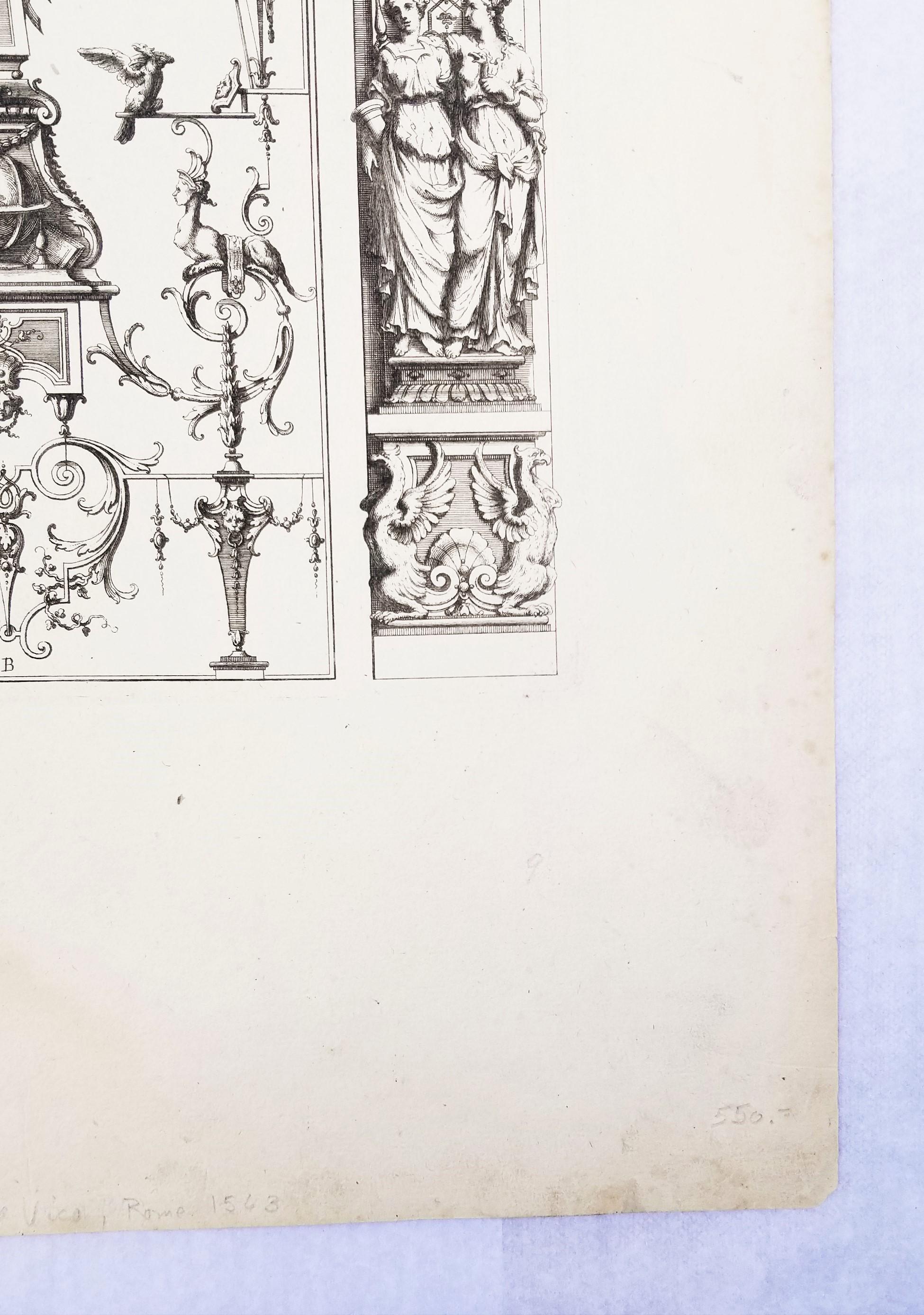 Senza titolo /// Ornamenti francesi Design/One Architettura Jean Bérain Stampa Old Master in vendita 6