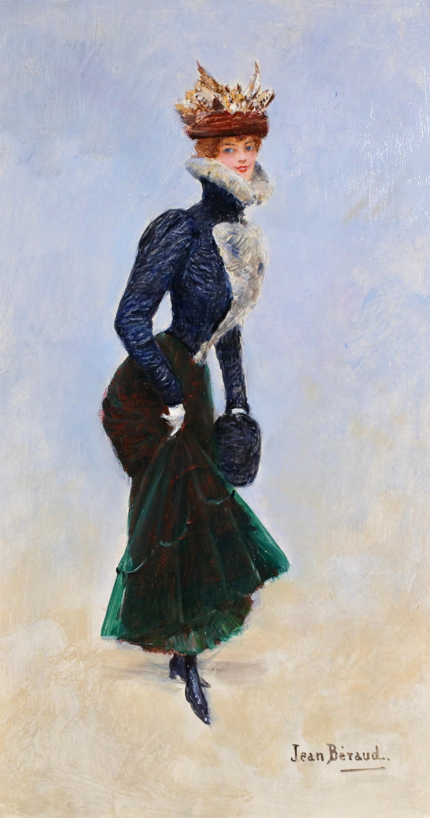 La Parisienne - Impressionistisches Porträt Ölgemälde von Jean Beraud im Angebot 1