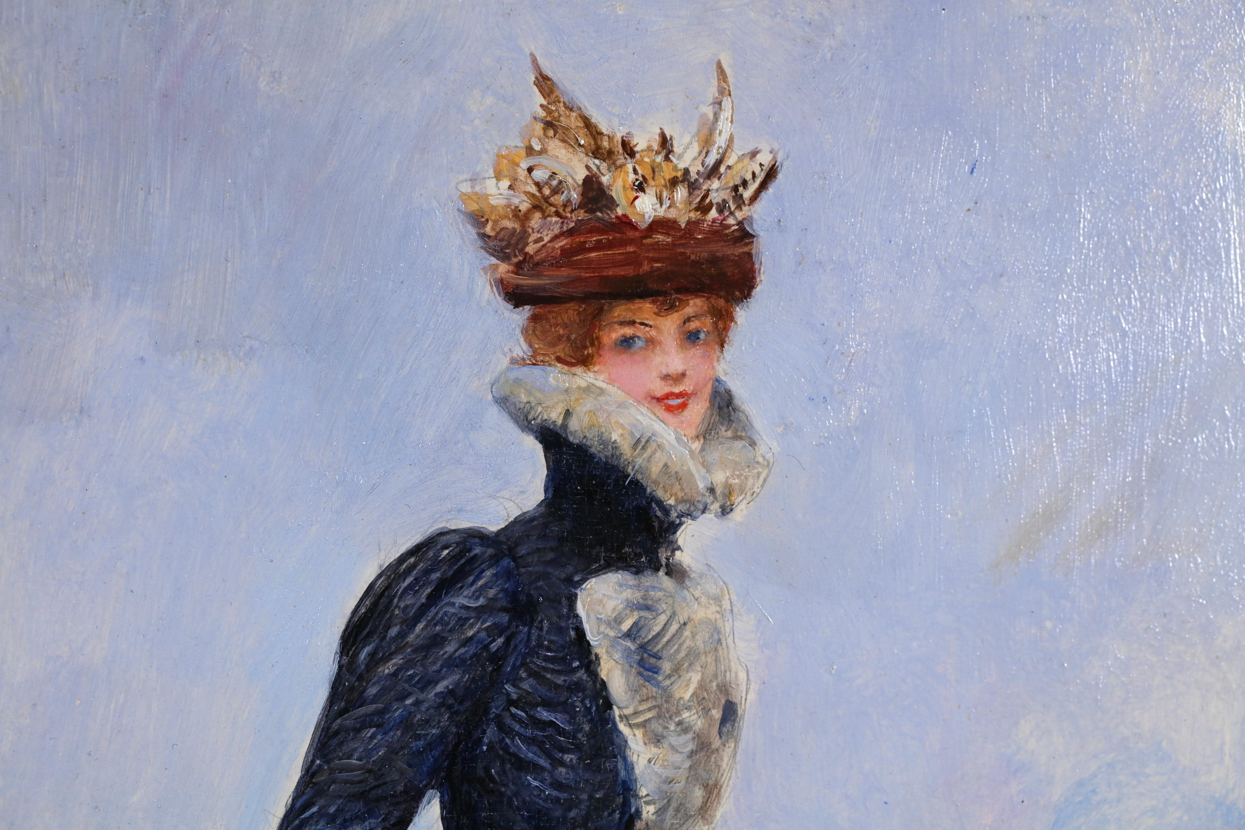 La Parisienne - Impressionistisches Porträt Ölgemälde von Jean Beraud im Angebot 8