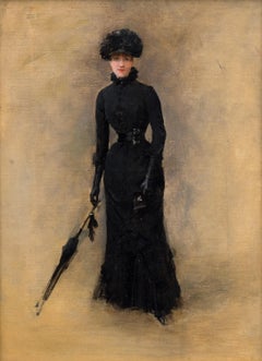 La Parisienne (The Parisian) - Impressionist Oil on Canvas Painting