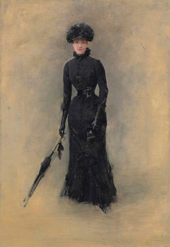 La Parisienne - Portrait, Portrait à l'huile, Jean Beraud, Fin du 19ème siècle