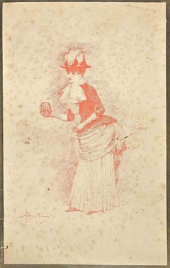 Offering Lady  - Lithographie de Jean Béraud - Fin du 19e siècle