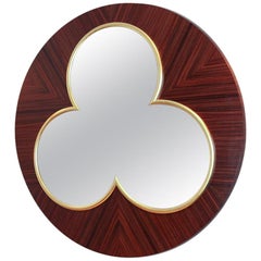 Jean-Bérenger de Nattes, Mahogany and Gilt Clover-shaped Mirror, France, 2008