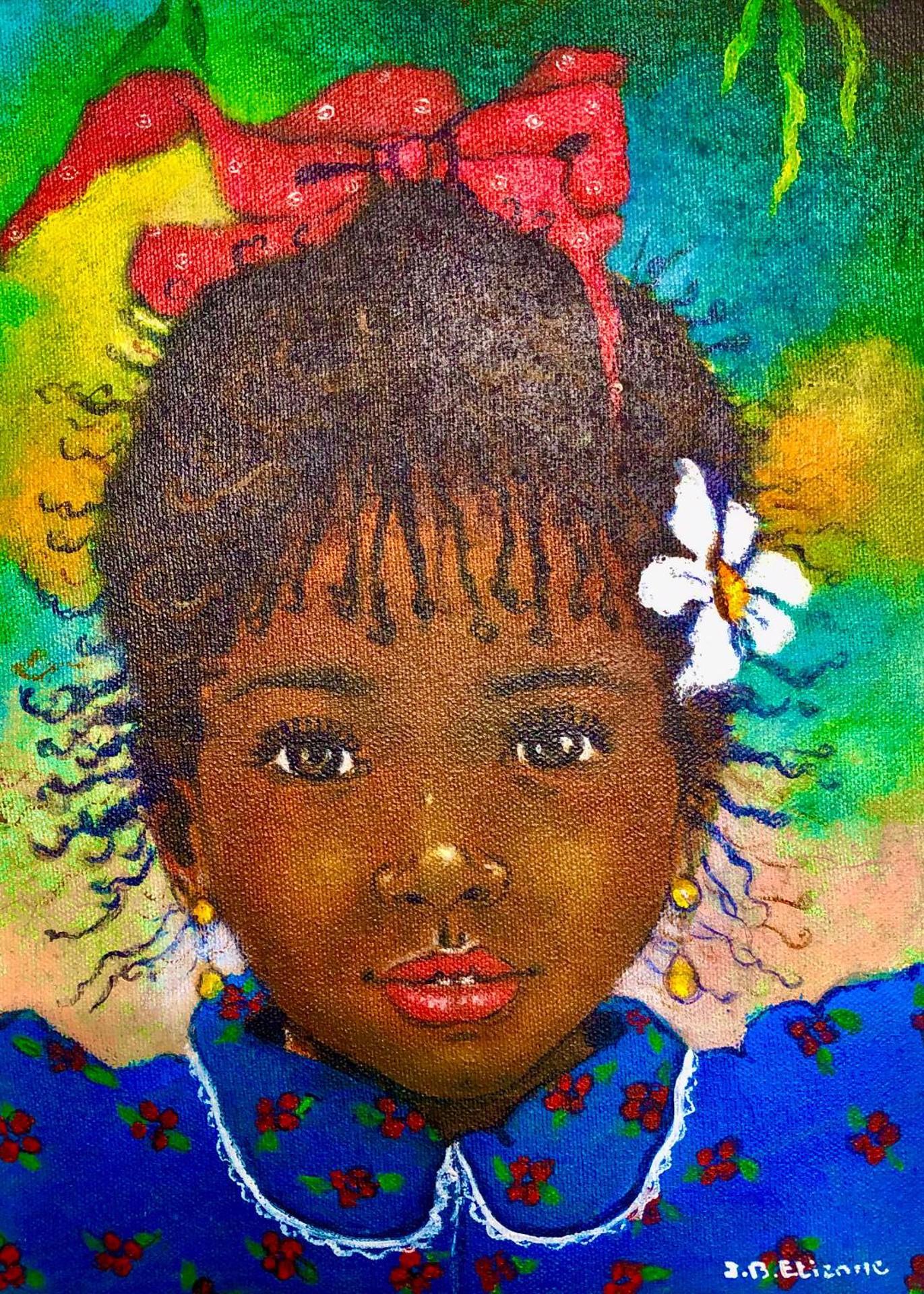 Jean-Bernard Etienne Portrait Painting - The Little Girl- Original Haitian Painting