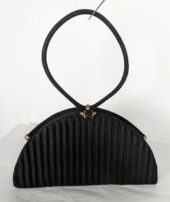 Jean Bernard Figural Black Suede Bag, Paris 1950's