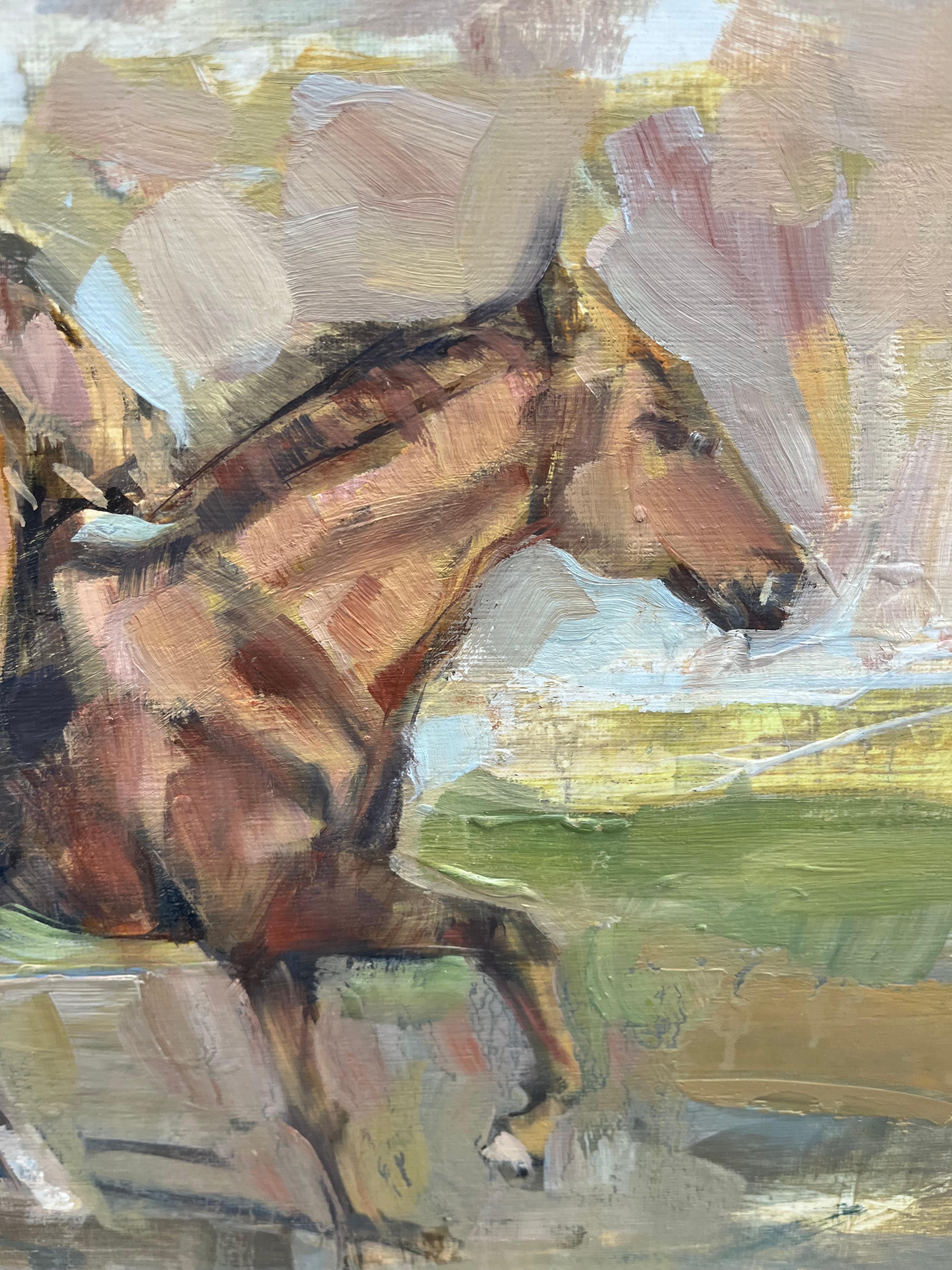 Boceto de pasto - Animal Painting Marrón de Jean Bernard Lalanne